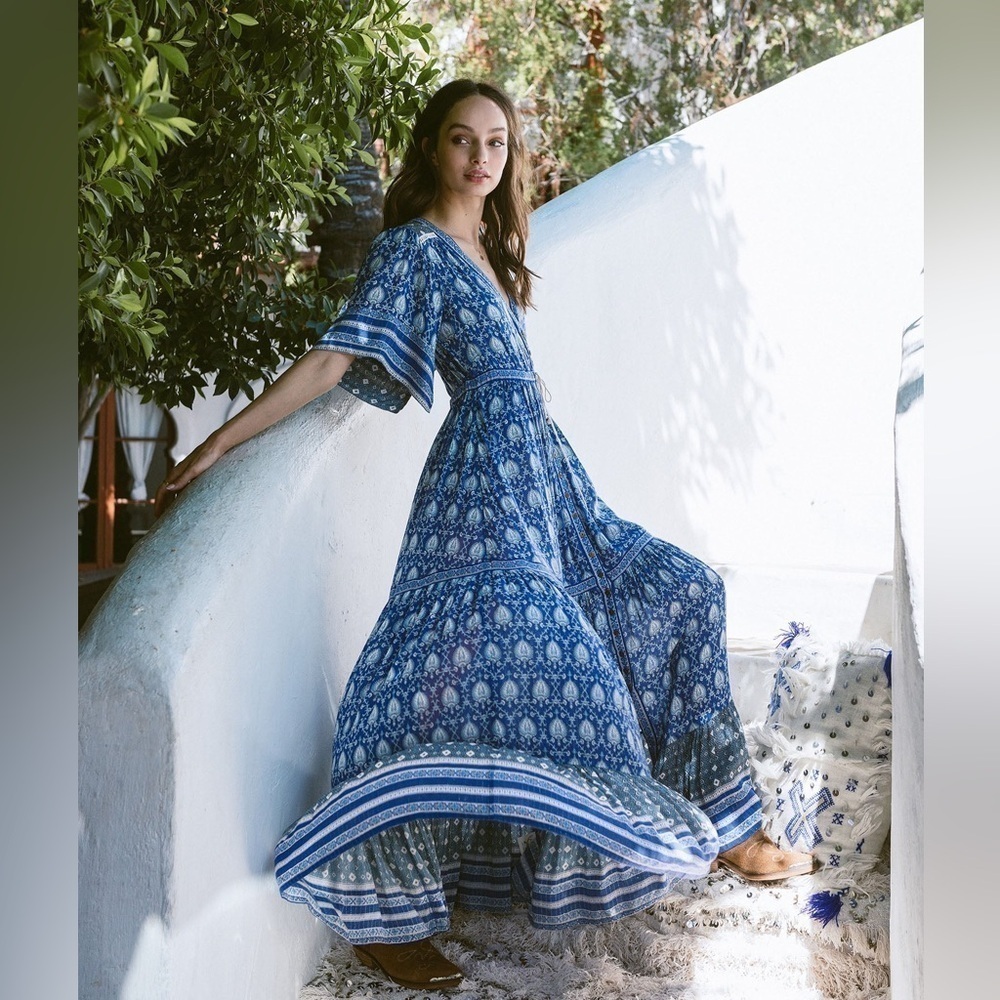 Spell Oracle Maxi Dress in Blue Indigo - Picture 2 of 10